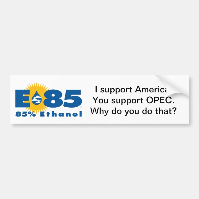 E85 "Support America" bumper sticker (Front)