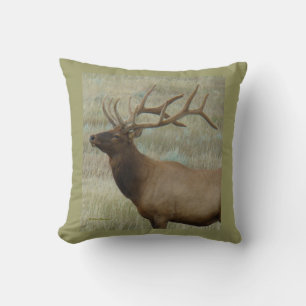 E8 Bull Elk in Velvet Head and Shoulders Cushion