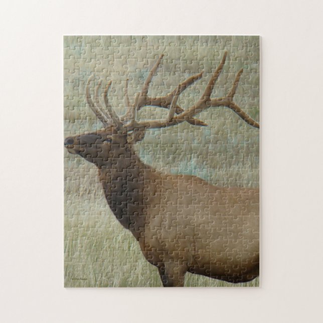 E9 Bull Elk in Velvet Jigsaw Puzzle (Vertical)