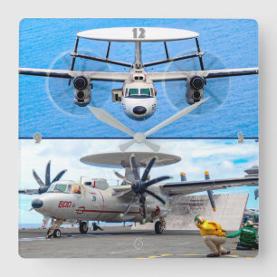 E-2 HAWKEYE SQUARE WALL CLOCK