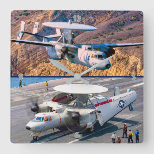 E-2 HAWKEYE SQUARE WALL CLOCK