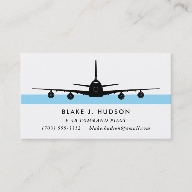 E-4B 747 Silhouette Pilot Business Card (Front)