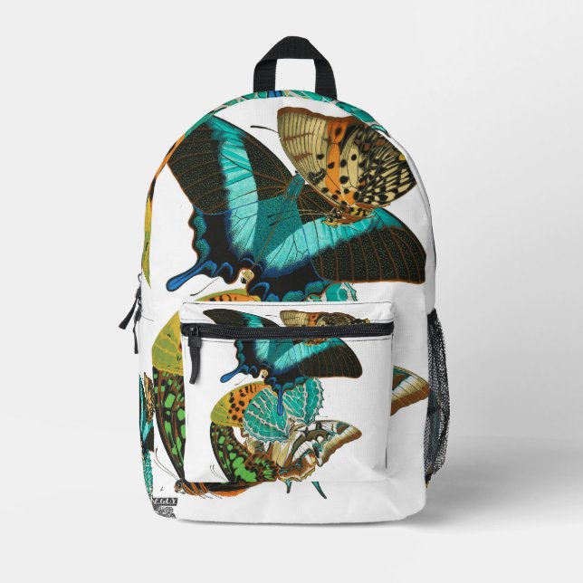 E.A. Séguy Vintage Butterflies Illustration Printed Backpack (Front)