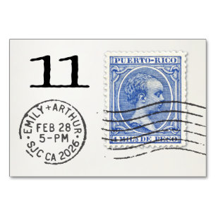E&A Wedding Reception Table Card 11 Puerto Rico