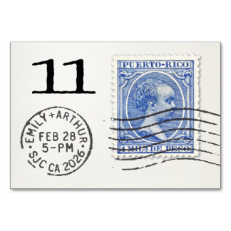 E&A Wedding Reception Table Card 11 Puerto Rico