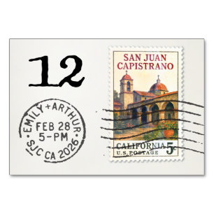 E&A Wedding Reception Table Card 12 SJ Capistrano