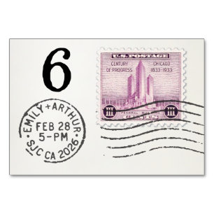 E&A Wedding Reception Table Card 6 Chicago