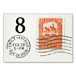 E&A Wedding Reception Table Card 8 Mexico