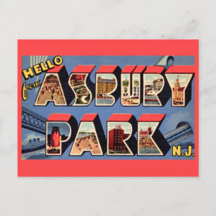 e Asbury Park NJ Greeting Postcard