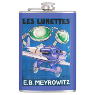 E.B. Meyrowitz Flying Goggles Advertisement Hip Flask
