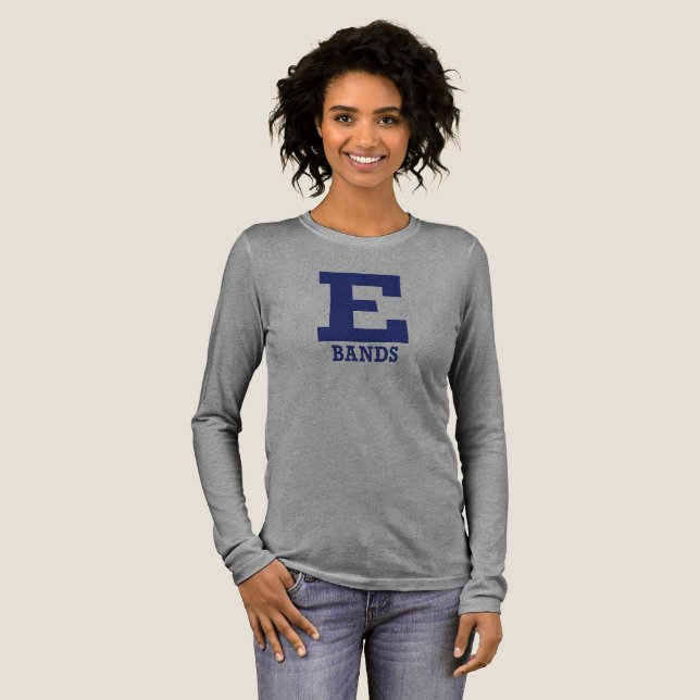 E-Bands Grey Bella+Canvas Close Fit Long Sleeve  Tri-Blend Shirt (Full Front)