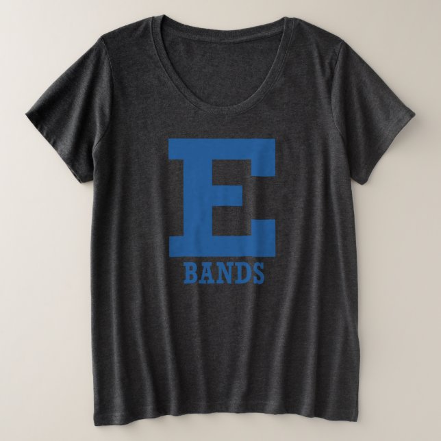 E-Bands Soft Stretch Charcoal Plus Size T-Shirt (Design Front)