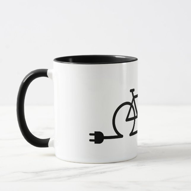 E bicycle charging point loader symbol. Acculader Mug (Left)