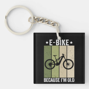 E-Bike Because I'm Old Vintage Retro Key Ring