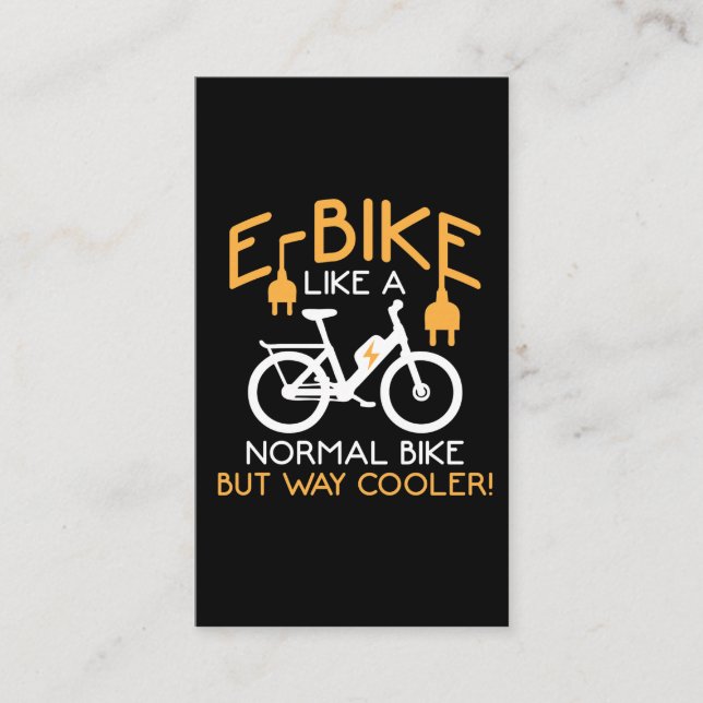 E-Bike Cycling Way Cooler Bike Funny Electric Bike Business Card (Front)