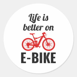 E-Bike Electric-Bike E-Cyclist Bicycling  Classic Round Sticker