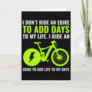 E-bike Electric-bike E-cyclist Bicycling Rider Bic Card