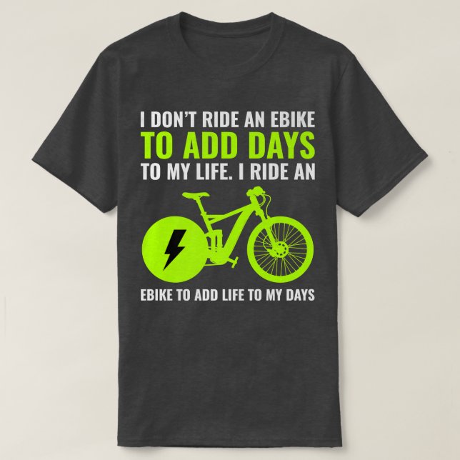 E-Bike Electric-Bike E-Cyclist Bicycling Rider Bic T-Shirt (Design Front)