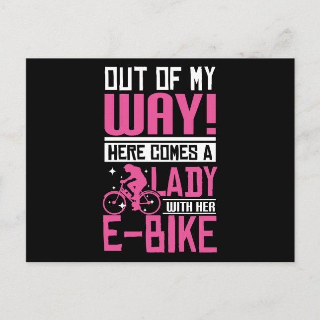 E-bike Lady Postcard (Front)