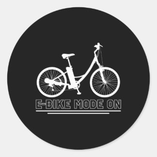 E-Bike Mode On Electric Bicycle Classic Round Sticker