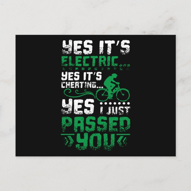 E-Bike Passed You Postcard (Front)
