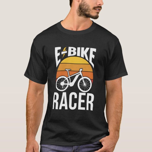 E-Bike Racer Cyclist Cycling Rider Electric T-Shirt (Front)