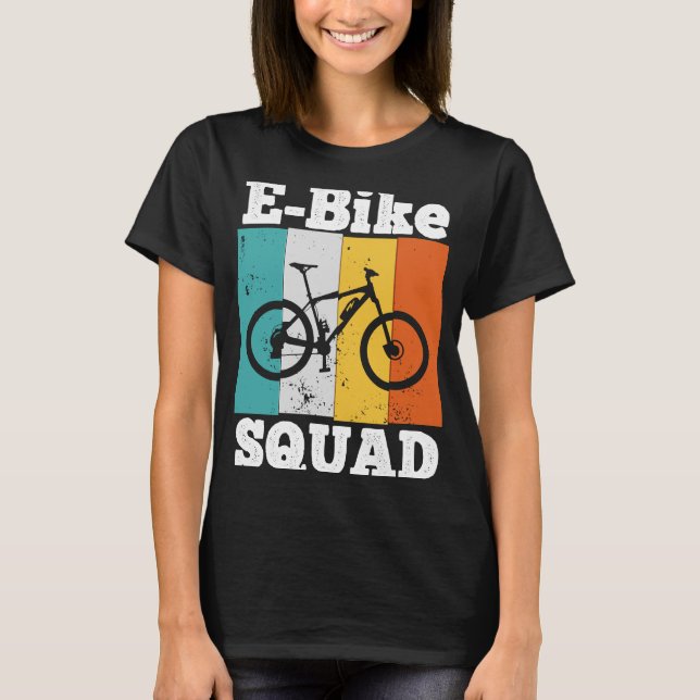 E Bike Squad  EBike Team E Biking Retro E Bike T-Shirt (Front)