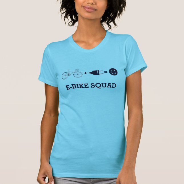 E Bike Squad Electric Bicycle = Happy  T-Shirt (Front)