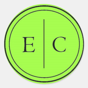 E/C Monogram Lime Green Sticker
