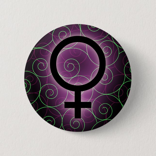 E-card for international women's day 6 cm round badge (Front)