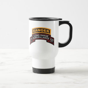 E Co 51st Infantry LRS Scroll, Ranger Tab Travel Mug