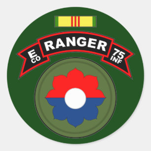 E Co, 75th Infantry Regiment - Rangers, Vietnam Classic Round Sticker
