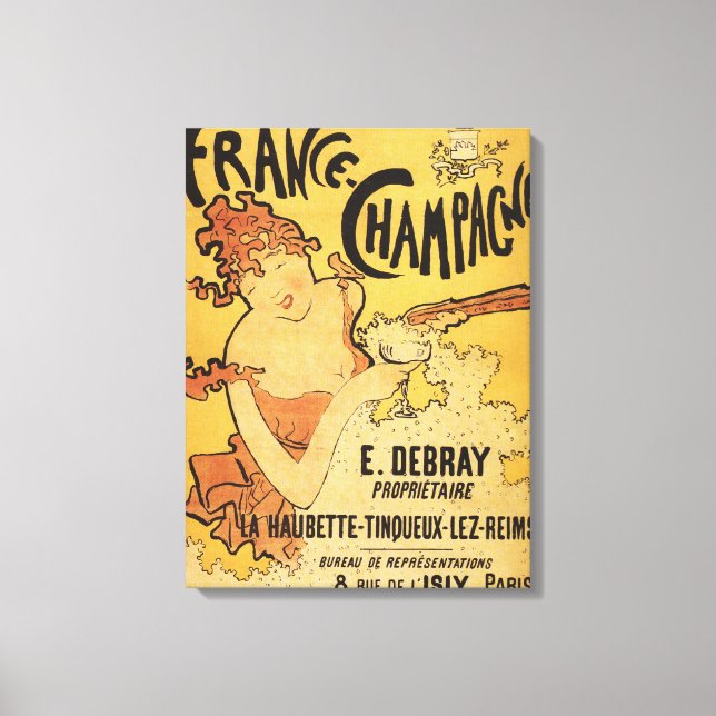 E. Debray Champagne Advertisement Poster Canvas Print (Front)