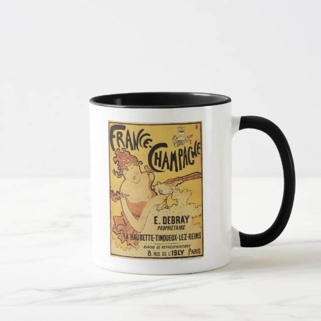E. Debray Champagne Advertisement Poster Mug (Right)