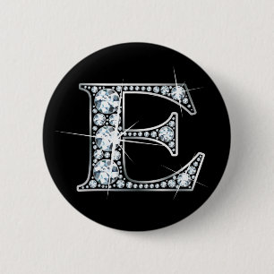 "E" Diamond Bling Button
