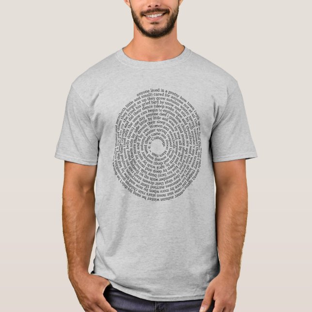 e.e. cummings "Anyone Lived" Spiral Poetry T-Shirt (Front)