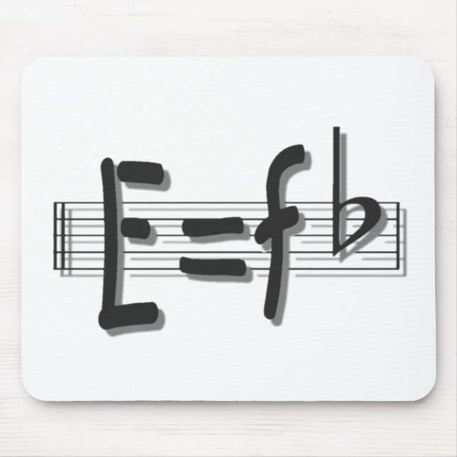 e eq F flat FOR UPLOADwhitewith shadow PNG Mouse Pad (Front)