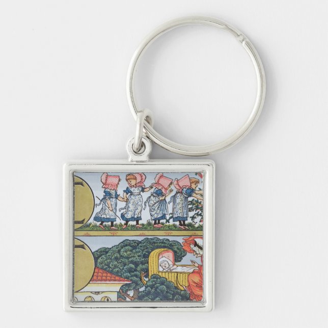 E-F,from an Alphabet based on Nursery Rhymes Key Ring (Front)