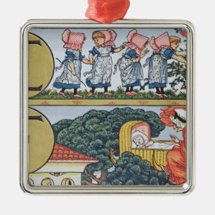 E-F,from an Alphabet based on Nursery Rhymes Metal Tree Decoration