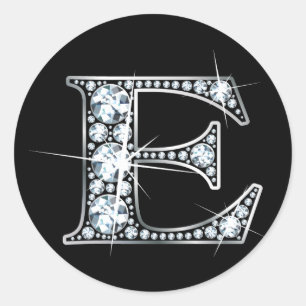 "E" Faux-"Diamond Bling" Sticker