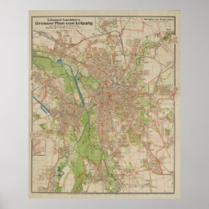 E. Gaebler’s Grosser Plan von Leipzig (1943) Poster