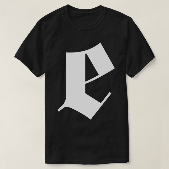 e goth letter design T-Shirt (Design Front)
