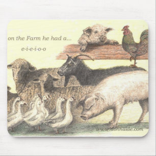 e-i-e-i-o-o Farm Animals Mousepad