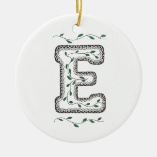 E Initial Christmas Tree Ornament
