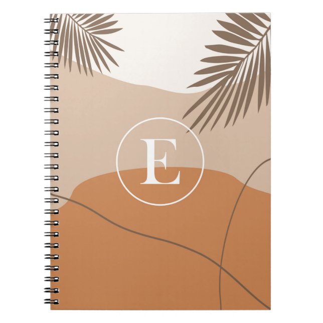 E - Initial Monogram Letter E Abstract Design Notebook (Front)