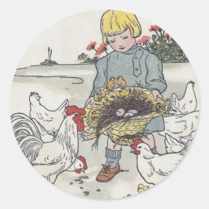 E is an egg classic round sticker