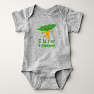 E is for EDAMAME Green Veggie Alphabet E Baby Bodysuit