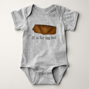 E is for Egg Roll Chinese Food Eggroll Letter E Baby Bodysuit