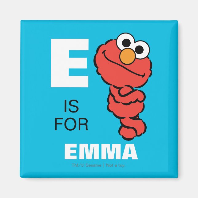 E is for Elmo | Add Your Name Magnet (Front)