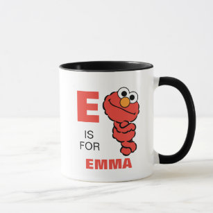 E is for Elmo   Add Your Name Mug